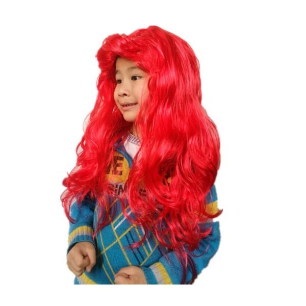 Cosplay mermaid red children's curly hair European-style wig for performance female curly wig