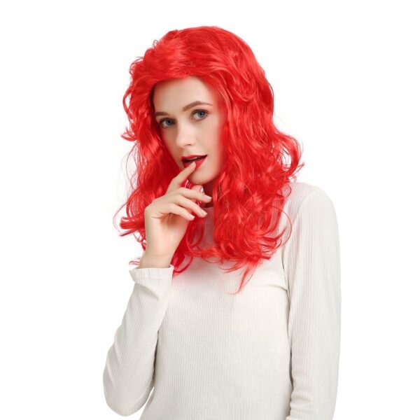 Cosplay mermaid red children's curly hair European-style wig for performance female curly wig