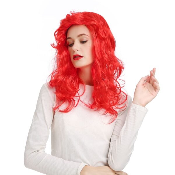 Cosplay mermaid red children's curly hair European-style wig for performance female curly wig