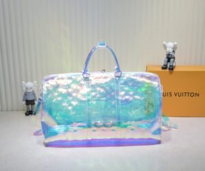 Louis Vuitton M53271 41416 KEEPALL 50 Transparent Iridescent Travel Bag (with Shoulder Strap)