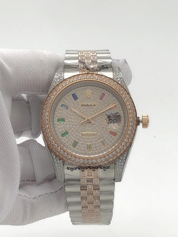 Rolex 41mm five-bead center row watch
