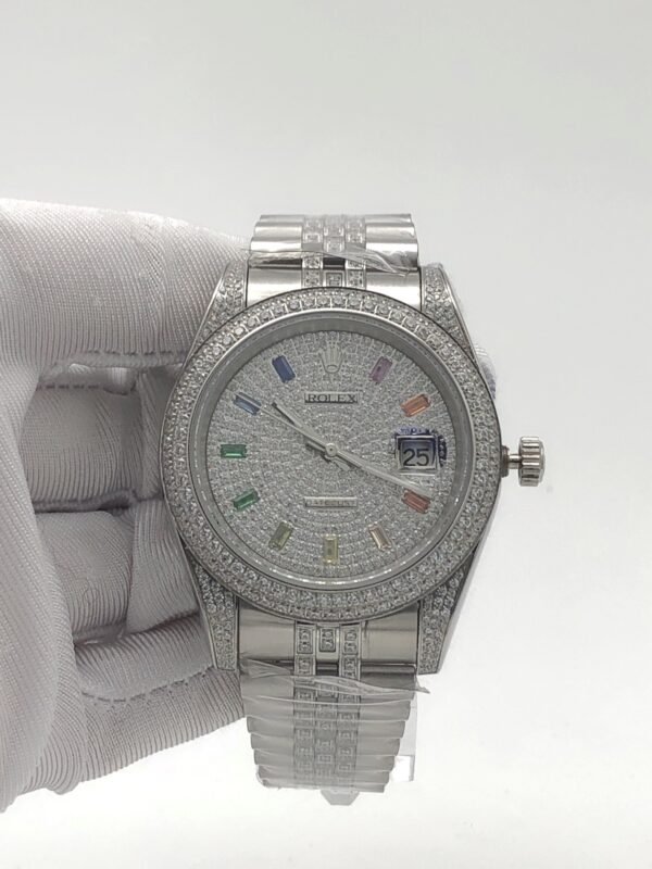 Rolex 41mm five-bead center row watch
