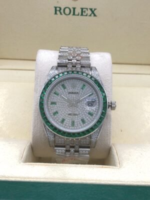 Rolex 41mm green sapphire diamond